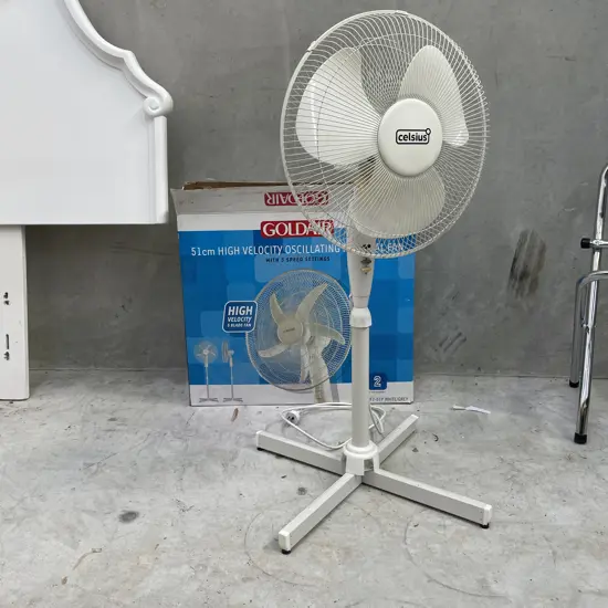 As new in Box Goldair 51cm Pedestal Fan with Goldair Celsius 400mm Pedestal Fan