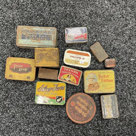 Selection of Vintage Cigarette Tobacco Tins