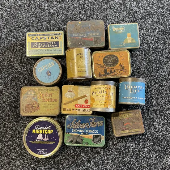 Selection of Vintage Cigarette Tobacco Tins