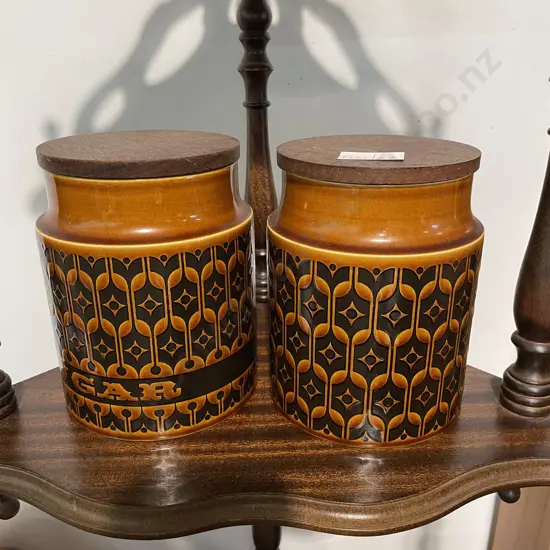 Hornsea Heirloom Cannisters x 2 H15.5cm. 1 Sugar
