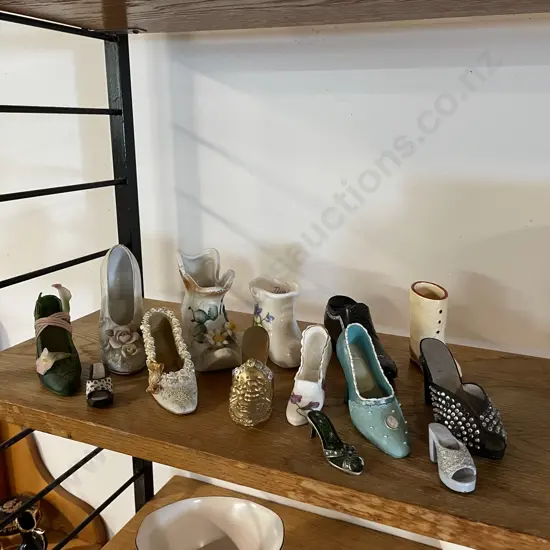 Assortment of collectable shoe ornaments