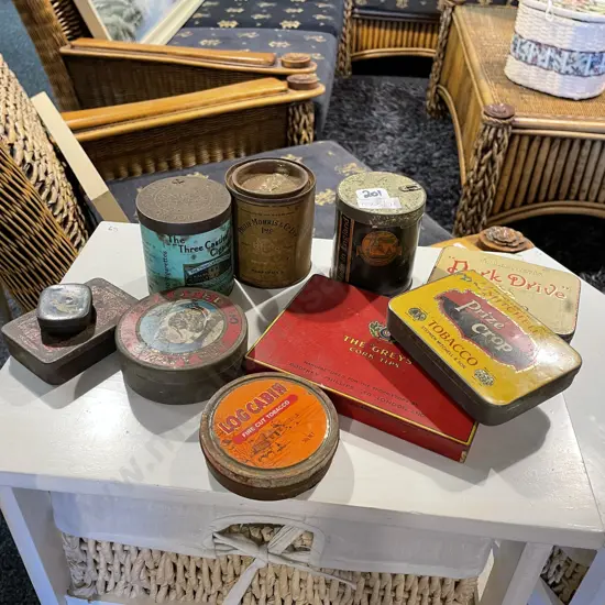 Selection of Vintage Cigarette Tobacco Tins