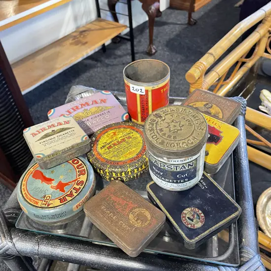 Selection of Vintage Cigarette Tobacco Tins