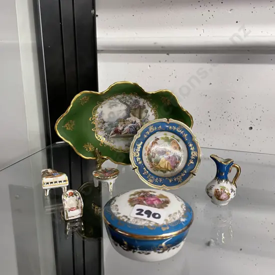 Assorted Limoges items including Miniatures
