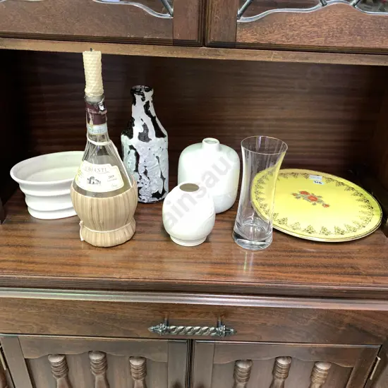 Assorted Vintage items including Aynsley Platter and various vases