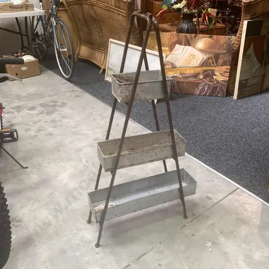 3 Tier Stand with Rustic Planters - Item Number 5616